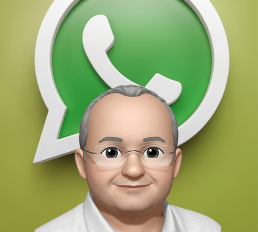 Avatar 3D de Pedro Taques com ícone do WhatsApp.